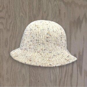 Vintage Arlin Arlington Knit Hat Beige Speckled Wool Blend Made in Taiwan